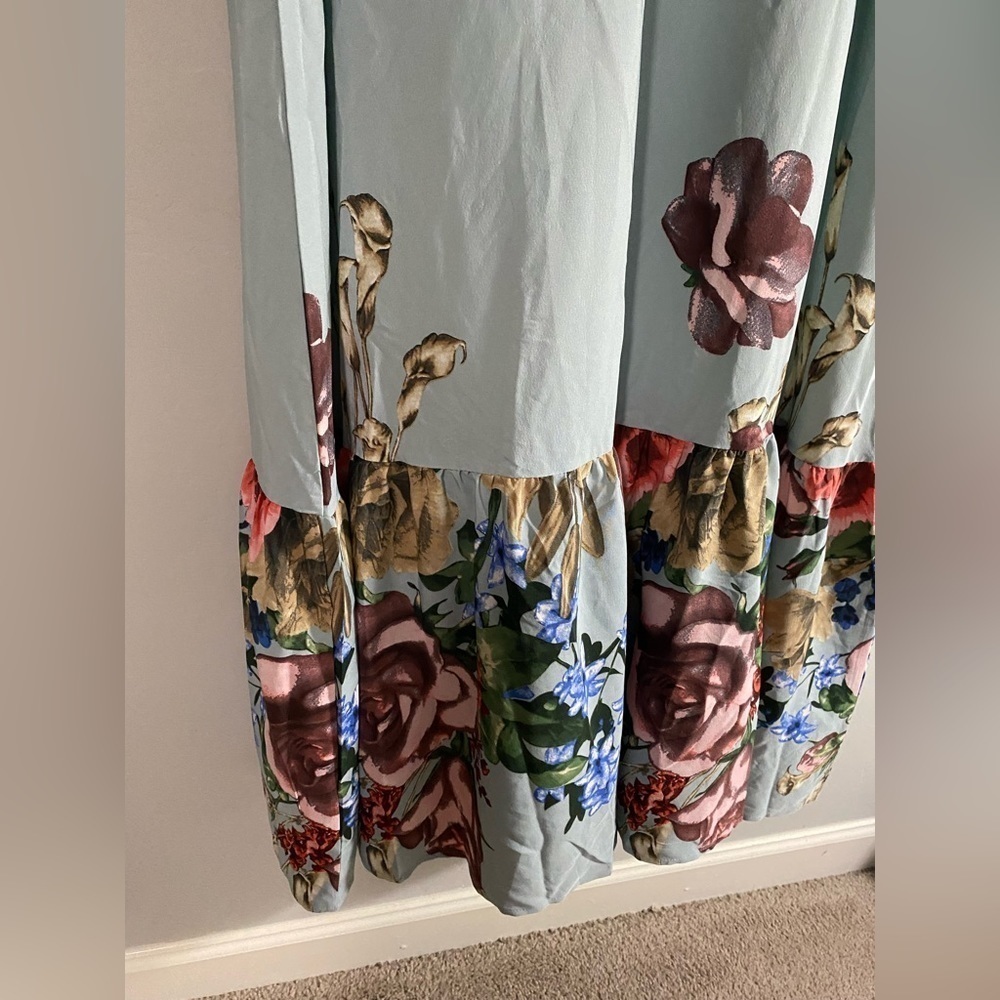 Shein - Floral Ruffle Hem Smock Maxi Dress - Picture 10 of 12